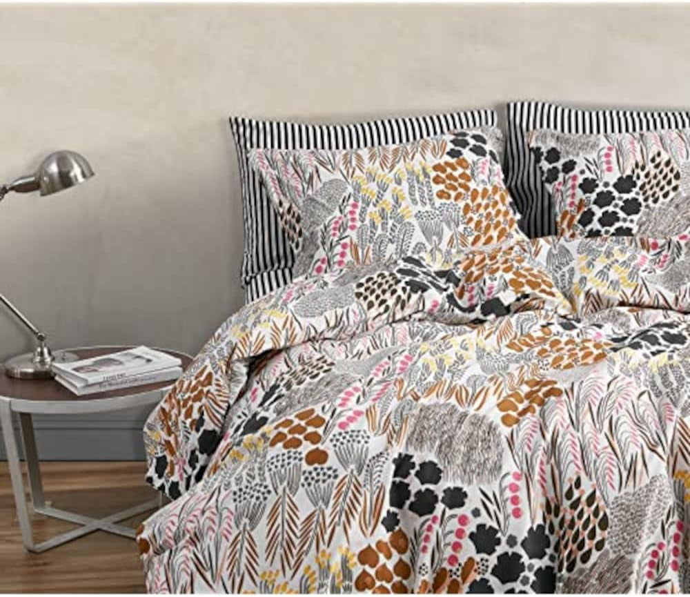 MARIMEKKO Queen beddengoedset, katoenen perkal beddengoed met bijpassende kussenslopen, het hele jaar door woondecoratie (Pieni Letto, veelkleurig, queensize bed) Naty Shop Dekbedden en dekbedden