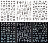 6 Blatt Schmetterling Nagelsticker Selbstklebend Laser Zilver Schmetterlings Nagelaufkleber 3D Aurora Silber Schwarz Schmetterlinge Nagelstickers Frühling Nageldesign Nagelsticker Nail Art Zubehör