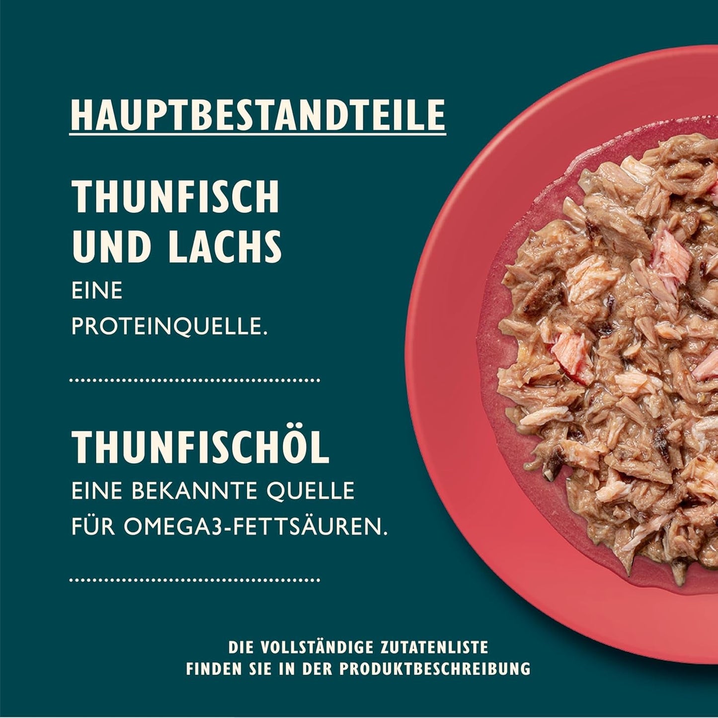 Gehakte filets in bouillon met tonijn en zalm, bereid met natuurlijke ingrediënten, Lily's Kitchen, natvoer voor volwassen katten, doos van 70 g