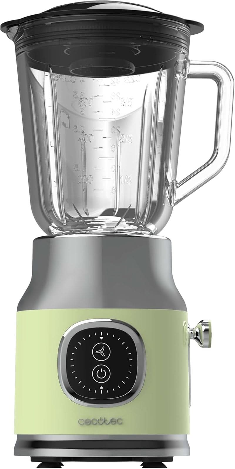 Cecotec Keukenmixer Retro Retrotwist Groen. 800W maximale Leistung, Pulse-functie, 4-Klingen-Messer Mit Schwarzer Titanbeschichtung en 1L Krug, Vintage-Design in Grün Kitchen Naty Shop
