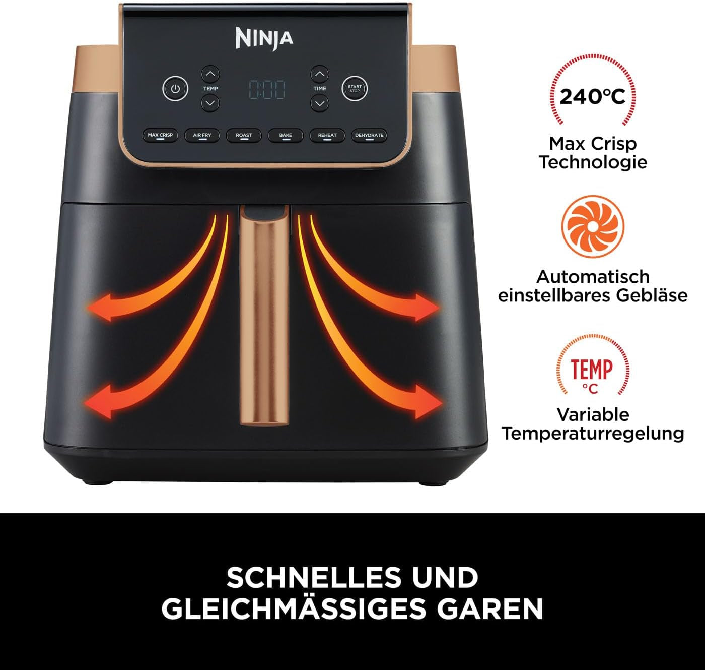 Ninja Airfryer MAX PRO AF180EUCP, 6,2 liter, olievrij Naty Shop Apparaten