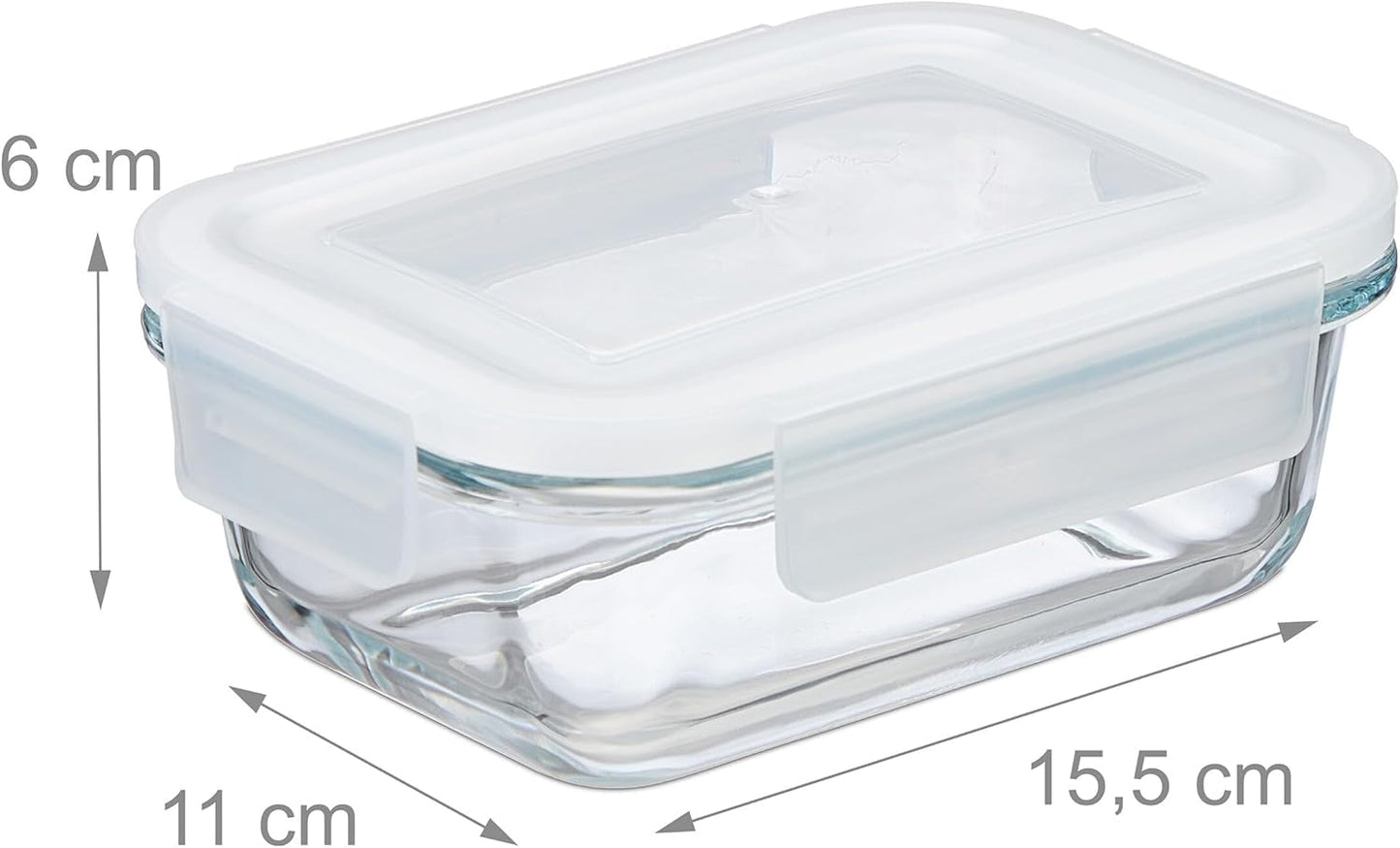 Relaxdays glazen containers met deksel, set van 6, 370 ml, voedselbewaarcontainers, plastic deksel, luchtdicht, glazen pot, transparante voedselbewaardozen Naty Shop