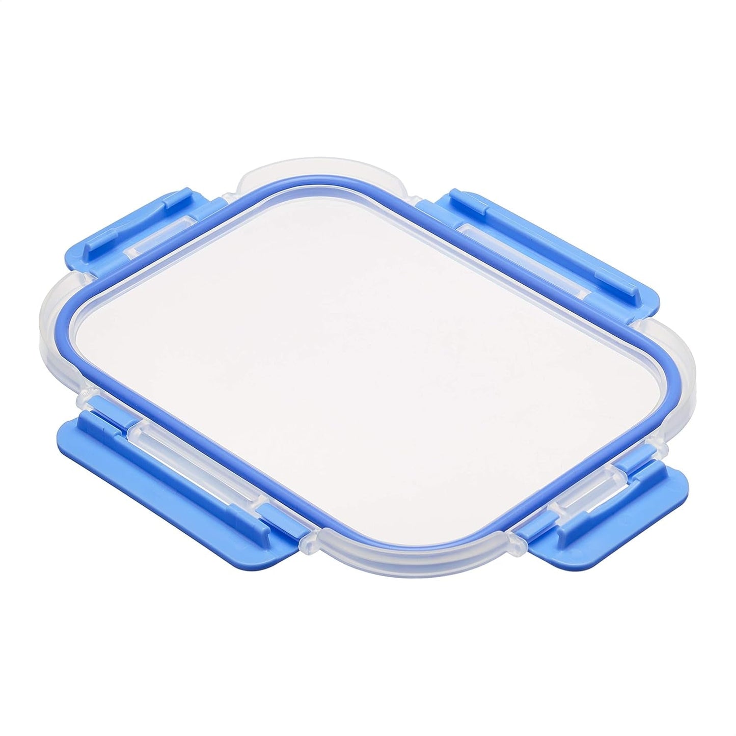 Amazon Basics Voedselcontainers met luchtdichte glazen deksels, 14-delige set, 7 containers en 7 deksels, BPA-vrij, transparant met blauwe siliconentape Voedselbewaardozen Naty Shop