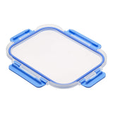 Amazon Basics Voedselcontainers met luchtdichte glazen deksels, 14-delige set, 7 containers en 7 deksels, BPA-vrij, transparant met blauwe siliconentape Voedselbewaardozen Naty Shop