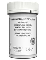 Sugarflair witte voedingskleurstof voor pasta, voedingskleurstof voor pasta, fondant en marsepein, pastakleuring - 25g