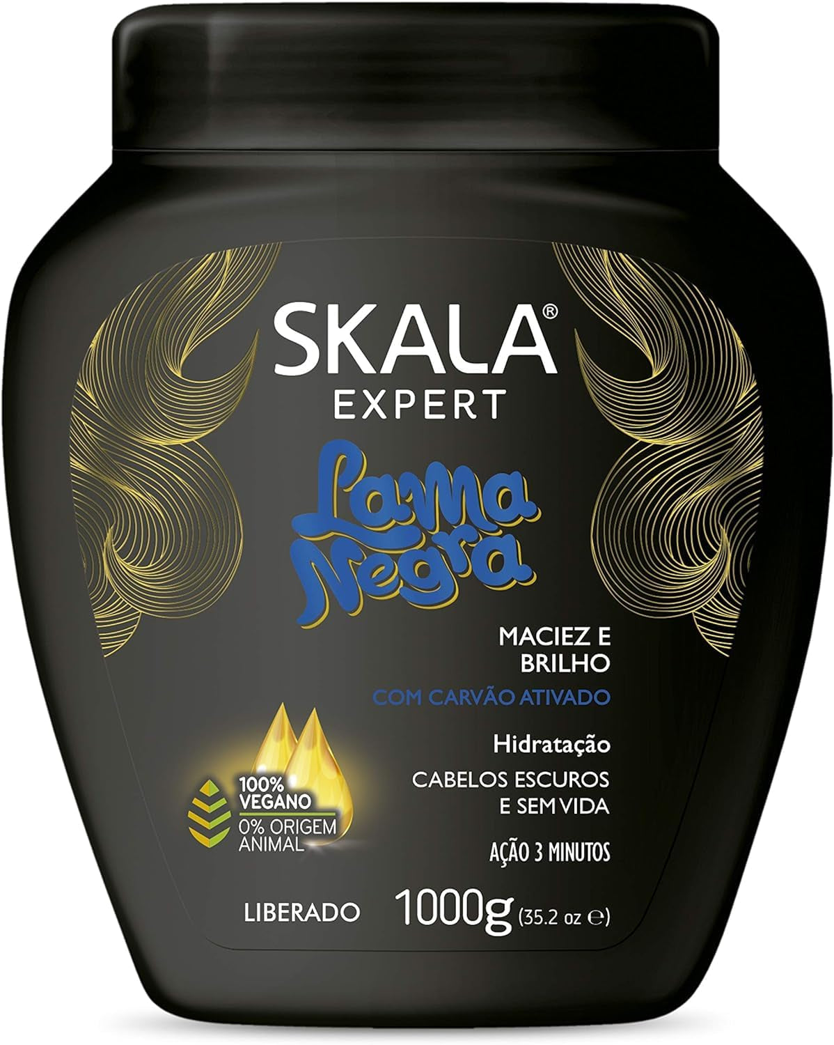 Crème de Tratamento Lama Negra 1kg | Intensieve verzorging voor alle haartypes | Moisturizer, veelkleurig, verpakking van 1 kg Naty Shop Haarmasker Standaard titel