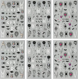 JMEOWIO Nagelsticker Halloween 6 Blatt Nail Art Sticker Selbstklebend Nagelaufkleber Decoratie Nageldesign Zubehör