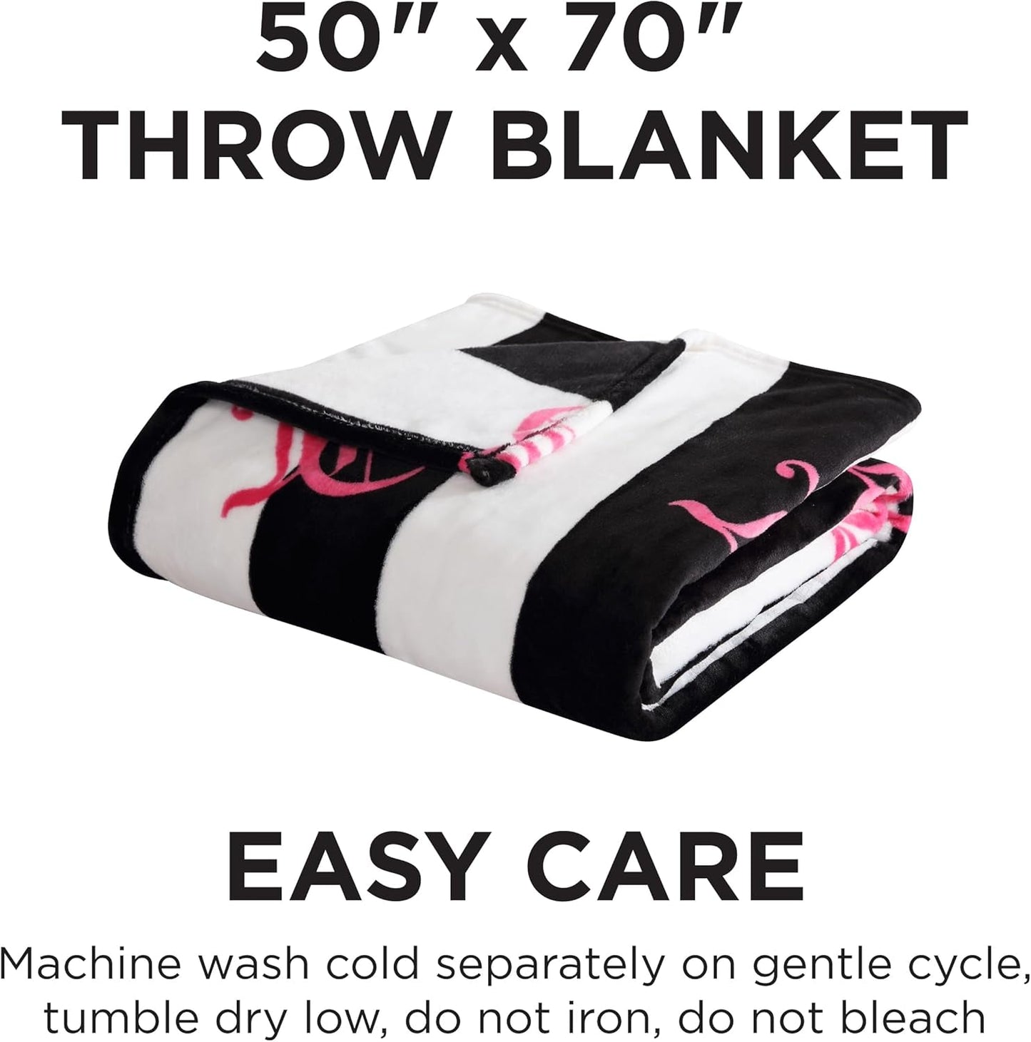 Juicy Couture Cabana pluche deken, 127,7 x 178,8 cm, luxe pluchen deken van microvezel voor maximaal comfort en gezellige warmte Juicy Couture bedden en dekens