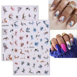 JMEOWIO Nagelsticker Marmor Französische Spitze 10 Blatt Nail Art Sticker Selbstklebend Nagelaufkleber Bunt Decoratie Nageldesign Zubehör