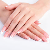 360pcs Kunstnagels Franse nagels Medium rechthoek Kunstnagels Natuurlijke nepnagels DIY valse nageltips met nagelvijl Druk op kunstnagels voor dames en dames