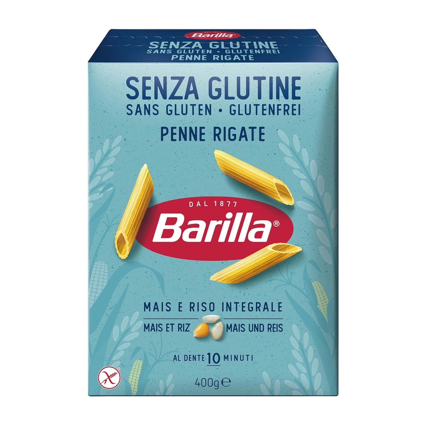 Penne Rigate Barilla glutenvrije pasta, gemaakt van rijst en maïs – 1 pakje (1 x 400 g)