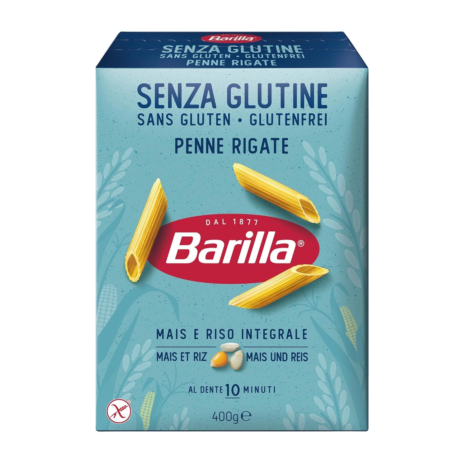 Penne Rigate Barilla glutenvrije pasta, gemaakt van rijst en maïs – 1 pakje (1 x 400 g)