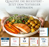 Crystal 48-delige porseleinen serviesset TESTWINNAAR Helder porseleinen serviesset kommen en borden servies voor 12 Pure Living serviessets in wit