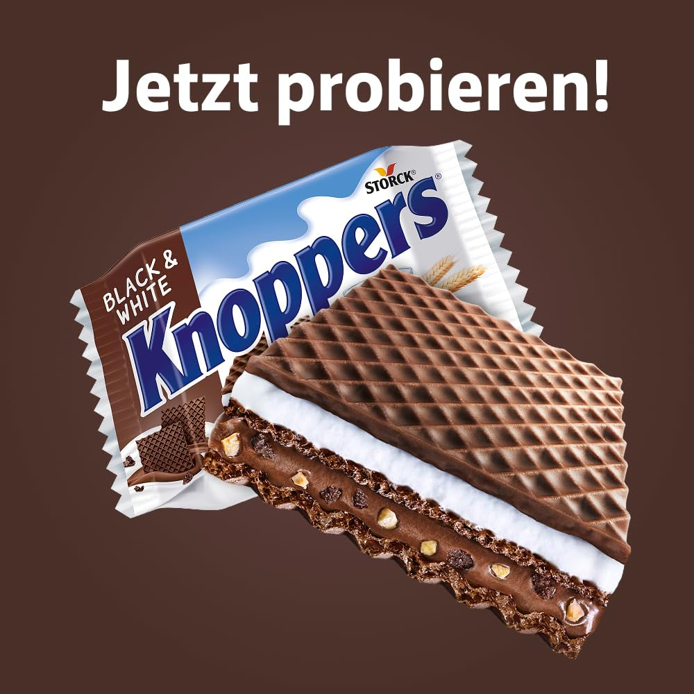 Zwart en Wit – 2 x 200 g (2 x 8 stuks) – Wafelschijfjes gevuld met donkere cacaowafels, stukjes zwart deeg, melk en nougatcrème