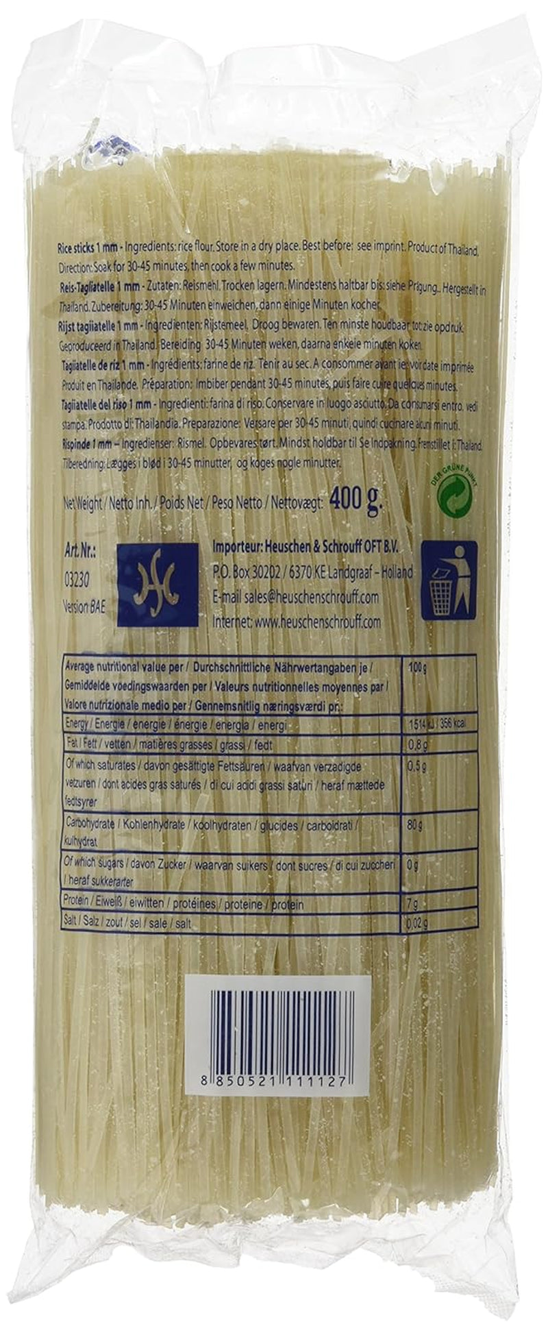 - Rijstnoedels 1 mm., (1 X 400 GR)