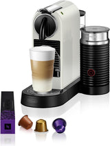 Nespresso EN167.W Citiz capsule-espressomachine, hogedrukpomp en ideale temperatuurregeling, zonder Aeroccino (melkopschuimer), energiebesparende functie, 1260 W, crèmewit, 37,4 x 11,9 x 25,5 cm