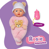 Baby Born Rosie zachte pop 30 cm met 6 geluiden en fles, roze