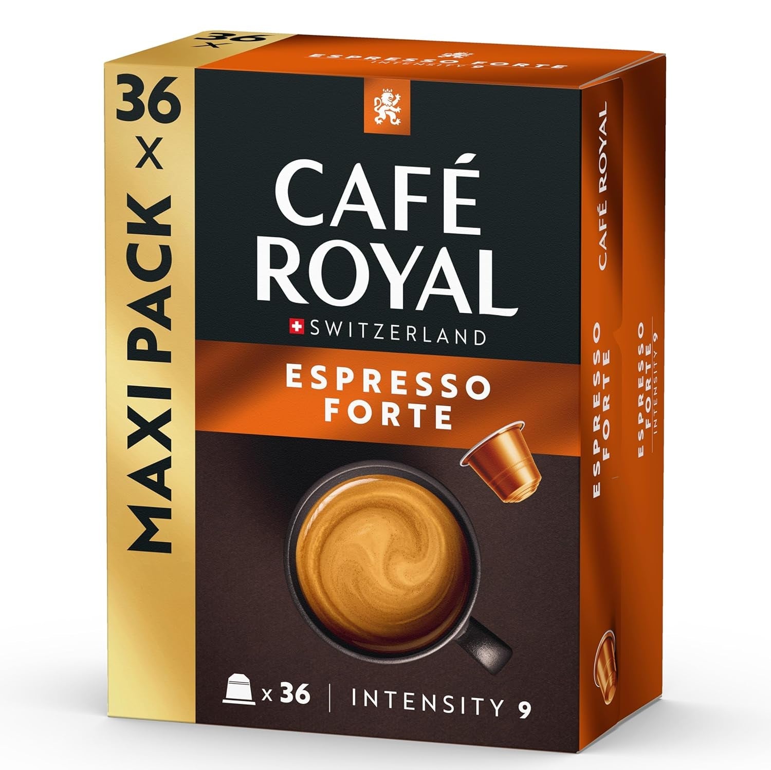Café Royal Espresso Forte – Nespresso®-compatibele koffiecapsules, 100% Arabica, volle body, medium gebrand, intensiteit 9/12, 36 capsules