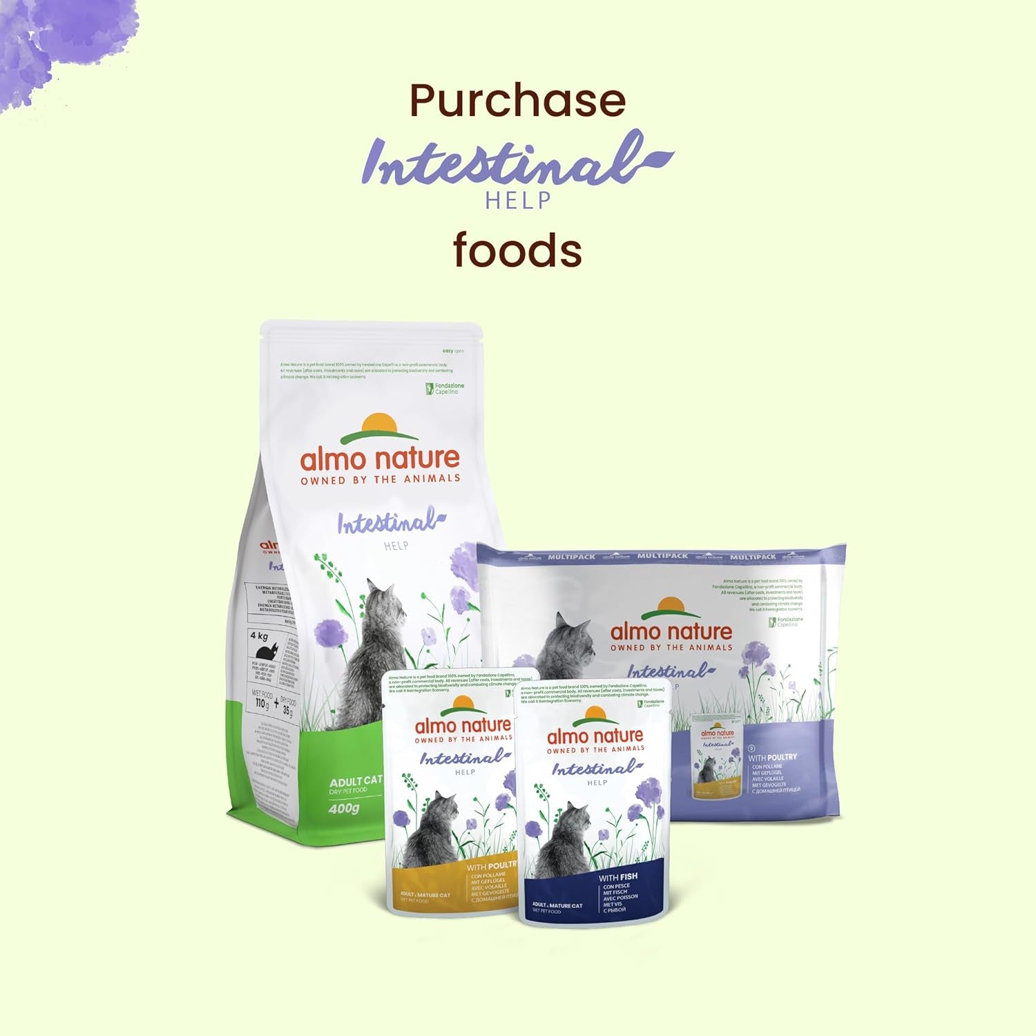 Almo Nature Functional - Darmhulp - Natvoer voor volwassen en volwassen katten met gevoelige darmen - met gevogelte - ondersteunt het microbioom - 70 g (pak van 30)