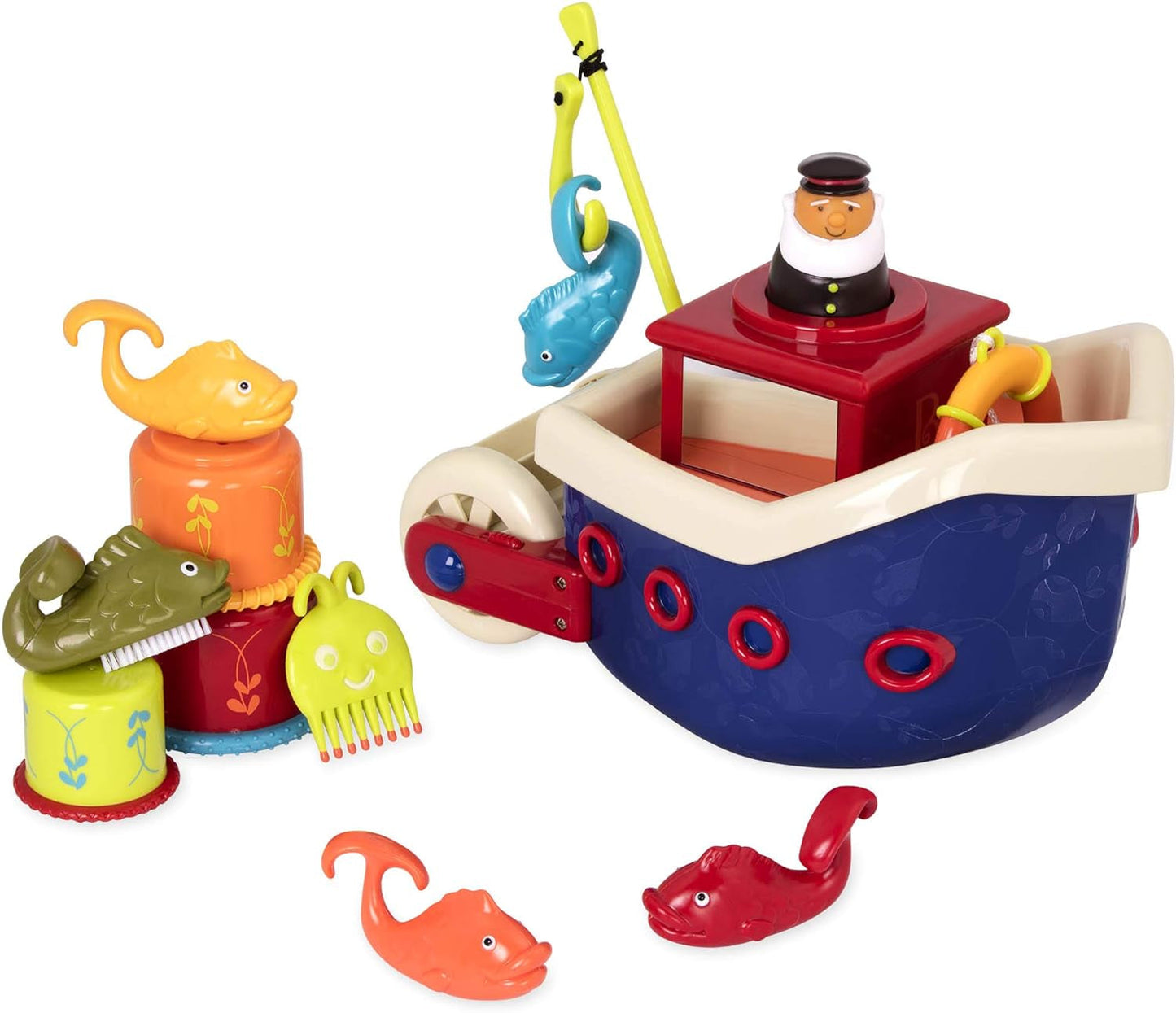 B. speelgoed 13-delig badspeelgoed voor kinderen met boot, stapelglas, vis, visspel speelgoed voor kinderen badkuip vanaf 1 jaar Speelgoed Bebe Naty Shop Standaard titel