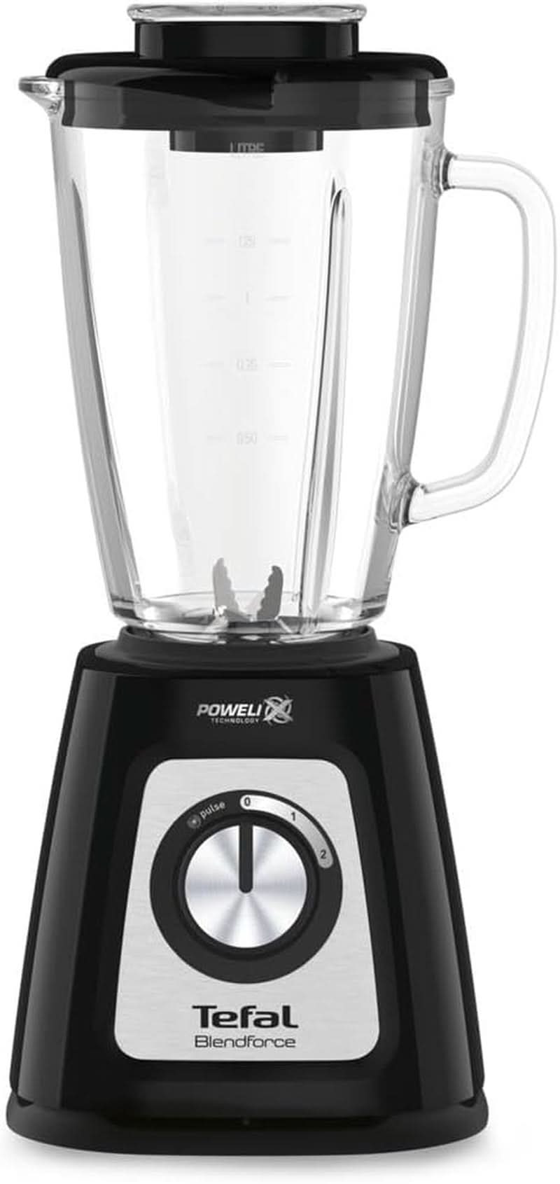 Tefal BL435831 BL4358 Keukenmixer, Glas, 1,75 Liter, Schwarz Kitchen Naty Shop