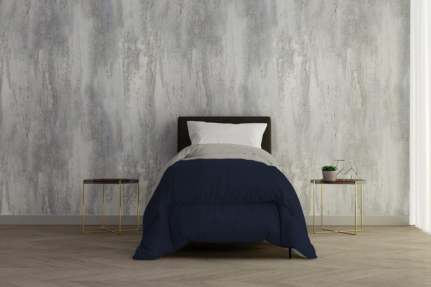 Italiaans beddengoed, winterdekbed, taupe/crème, 250X200Cm Naty Shop quilts en dekbedden Donkerblauw/lichtgrijs 150X200Cm