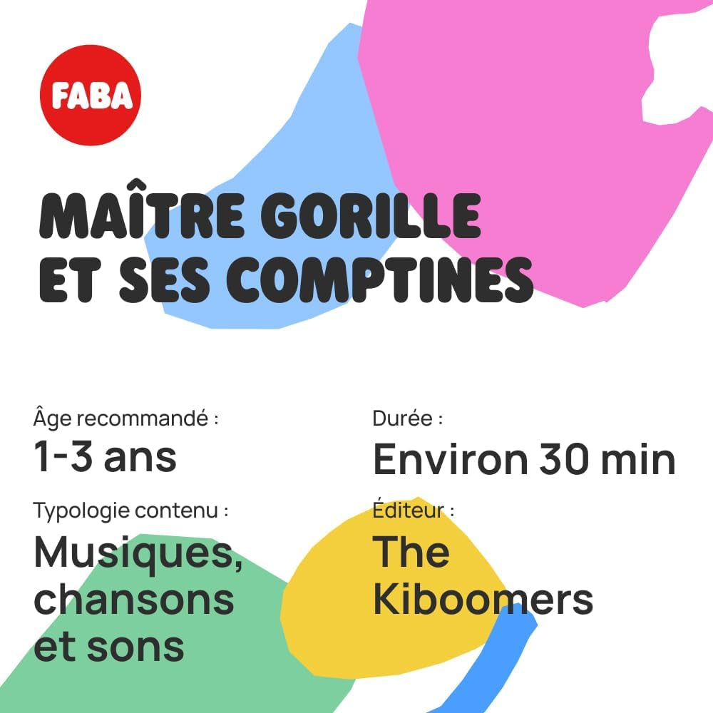 Geluidsfiguur, Meestergorilla en zijn teksten, muziek, liedjes en geluiden, kinderen 2-4 jaar, Franse versie Jucarii Bebe Naty Shop
