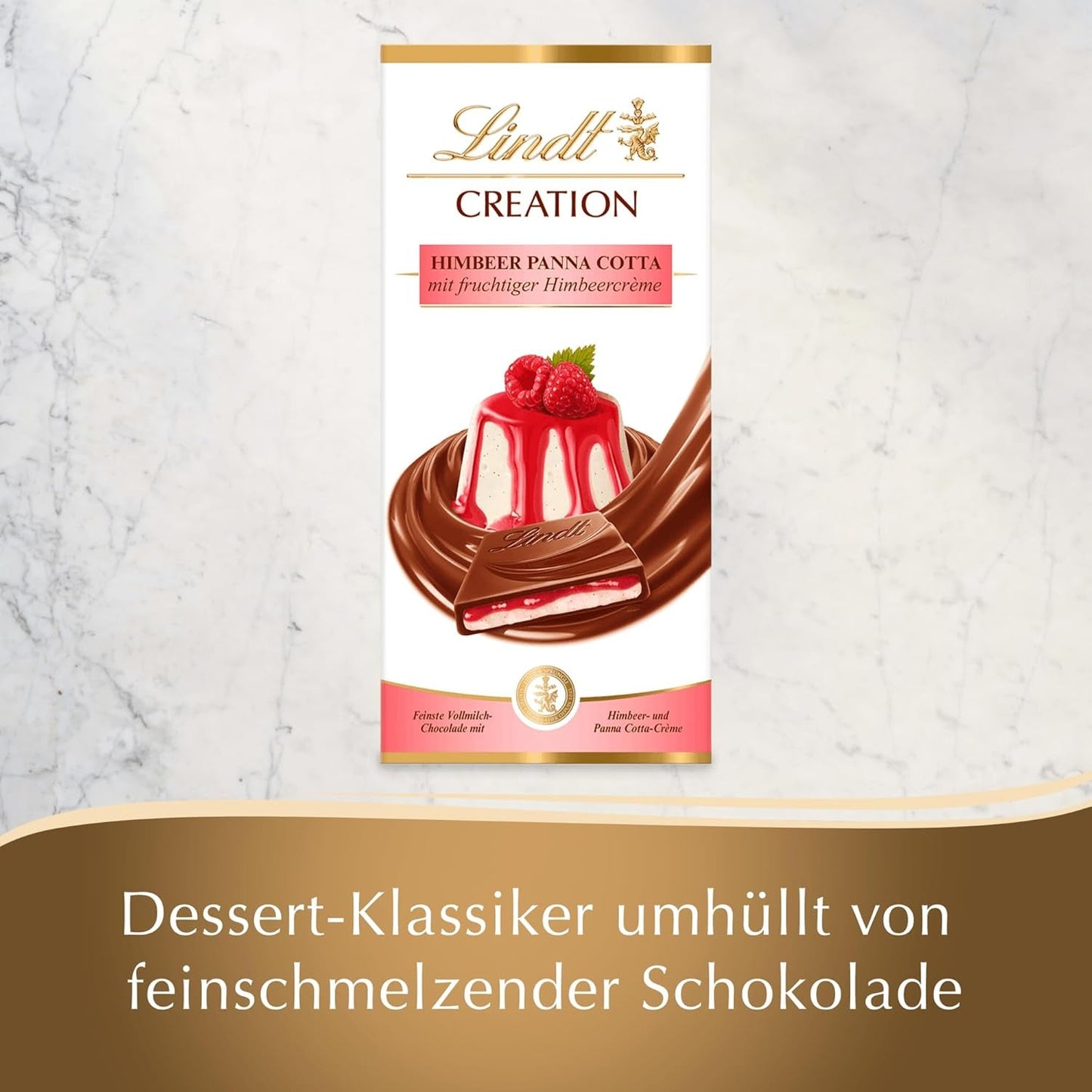 Lindt Chocolate Creation Frambozenpanna cotta, chocoladecadeau, chocoladereep, 150 g (pak van 5)