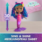 DREAMWORKS GABBY'S POPPENHUIS – Sing & Shine Meerjungfrau Gabby, 35 cm groot Puppe mit Licht- en Geluidseffect, spricht Deutsch, für Kinder ab 3 Jahren