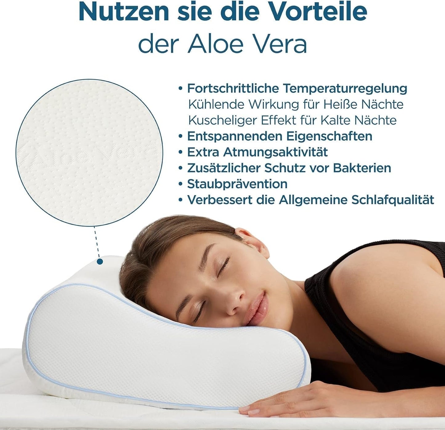 ORTHOVERSE orthopedisch kussen - neksteunkussen, slaapkussen, kussen, traagschuimkussen, kussen, nekpijnkussen - in hoogte verstelbaar, aloë vera hoes, medische hulp Naty Shop Cervicale orthopedische kussens