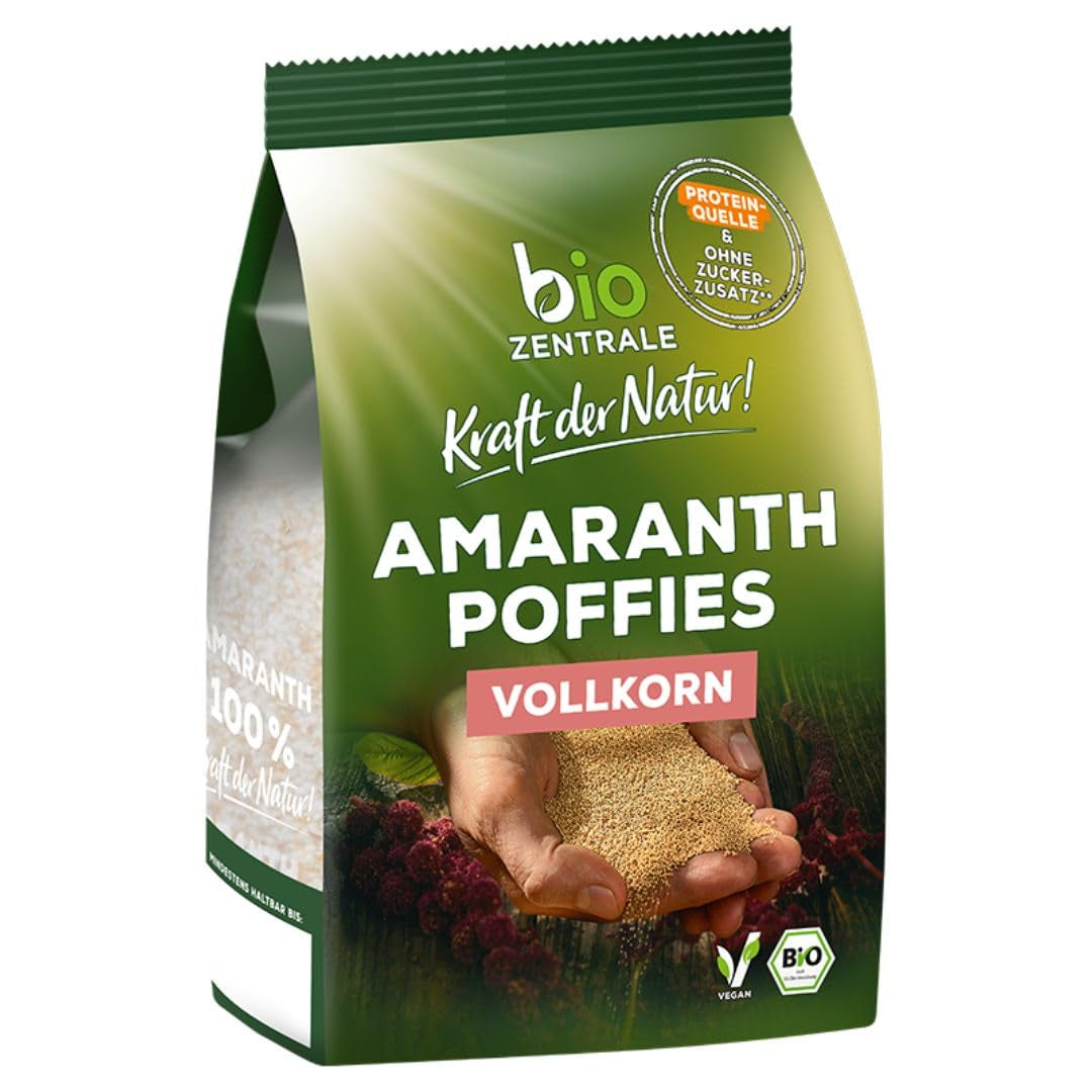 Biocentrale amarant soesjes | 125 gram | veganistisch | kleine geëxpandeerde amarantkorrels | eiwitbron | voor muesli, yoghurt en kleurrijke ontbijtkommen