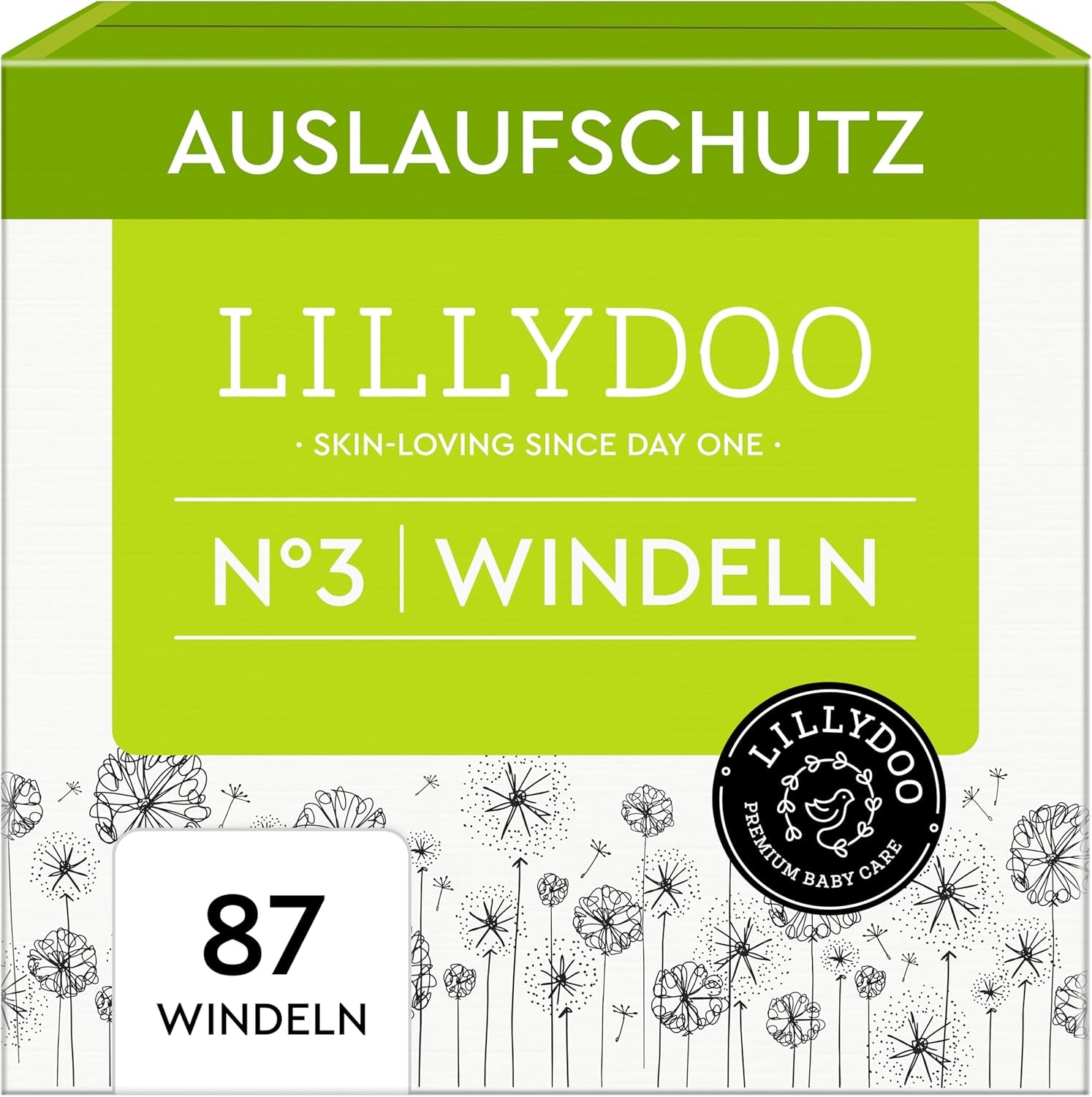 LILLYDOO Babyluiers Huidvriendelijk - Maat 3 (6-10kg), 29 stuks, Betrouwbare lekbescherming, Zacht, Geurvrij en Lotionvrij voor gevoelige huid, Dermatologisch getest