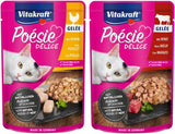 Vitakraft Poésie Délice, Country Selection, Nassfutter Katze, Katzennassfutter Gelee, met kip, met rundvlees (1 pak met 6x 85g)