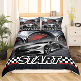 Jungen Cartoon Auto Beddenset 135X200,Kinder Bau Fahrzeuge Tröster Abdeckung Für Kind Kleinkind Teens,Dinosaurier Bettbezug,Traktor Maschinerie Bagger Bettdecke Abdeckung,Lkw Autos Bedtuchen Naty Shop Multi 3 135*200+80*80*1