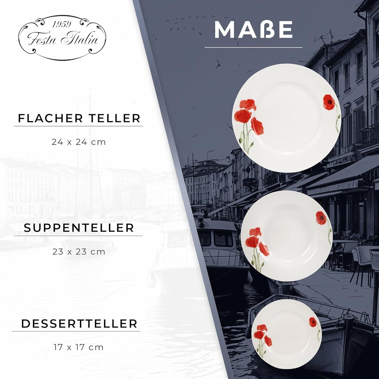 Serviesset voor 6 - 18-delig - Porseleinen serviesset - Witte serviesset - Kom en bordenset - Modern servies - Borden - Serviesgoed - Serviesset voor 6 personen