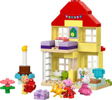 LEGO DUPLO Peppa's verjaardagshuis: Creatief speelgoed met 3 figuren, bouw en herbouwd speelgoedhuis voor 2-jarigen, jongens en meisjes, bevordert de behendigheid 10433 Bouwsets Besuche den LEGO-Store
