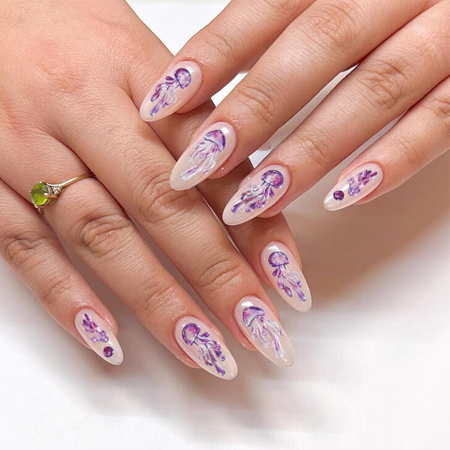 5 stuks 5D reliëf nagelstickers oceaanpatroon nagelbedels oceaan zomer nagelstickers schelpen zeedieren schattig nagelontwerpstickers nagelontwerpaccessoires