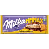 Milka Mmax Chocolade en Koekjes – Alpenmelkchocolade met melkroomvulling en knapperige stukjes koekjes – 300g