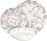 Mallorca, servies voor 6 personen, 18 delig, porselein, beige