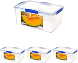 Pot voor voedselopslag KLIP IT Systeem | 9,67 liter | stapelbare en luchtdichte voorraadpot met deksel, geschikt voor koelkast/vriezer | BPA-vrij kunststof | blauwe clips | 1 stuk (pak van 4) Naty Shop voedselbewaardozen Standaard titel