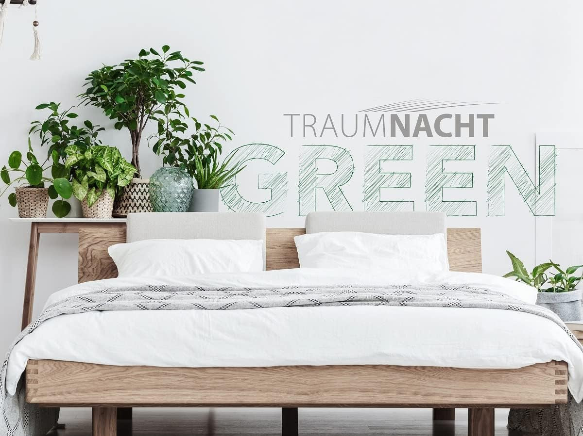Traumnacht Groen Beddengoedset - All-Season Quilt 135X200 Cm + Kussen 80X80 Cm, duurzaam met microvezelhoes, geproduceerd volgens Duitse kwaliteitsnorm Dekbedden en dekbedden Naty Shop