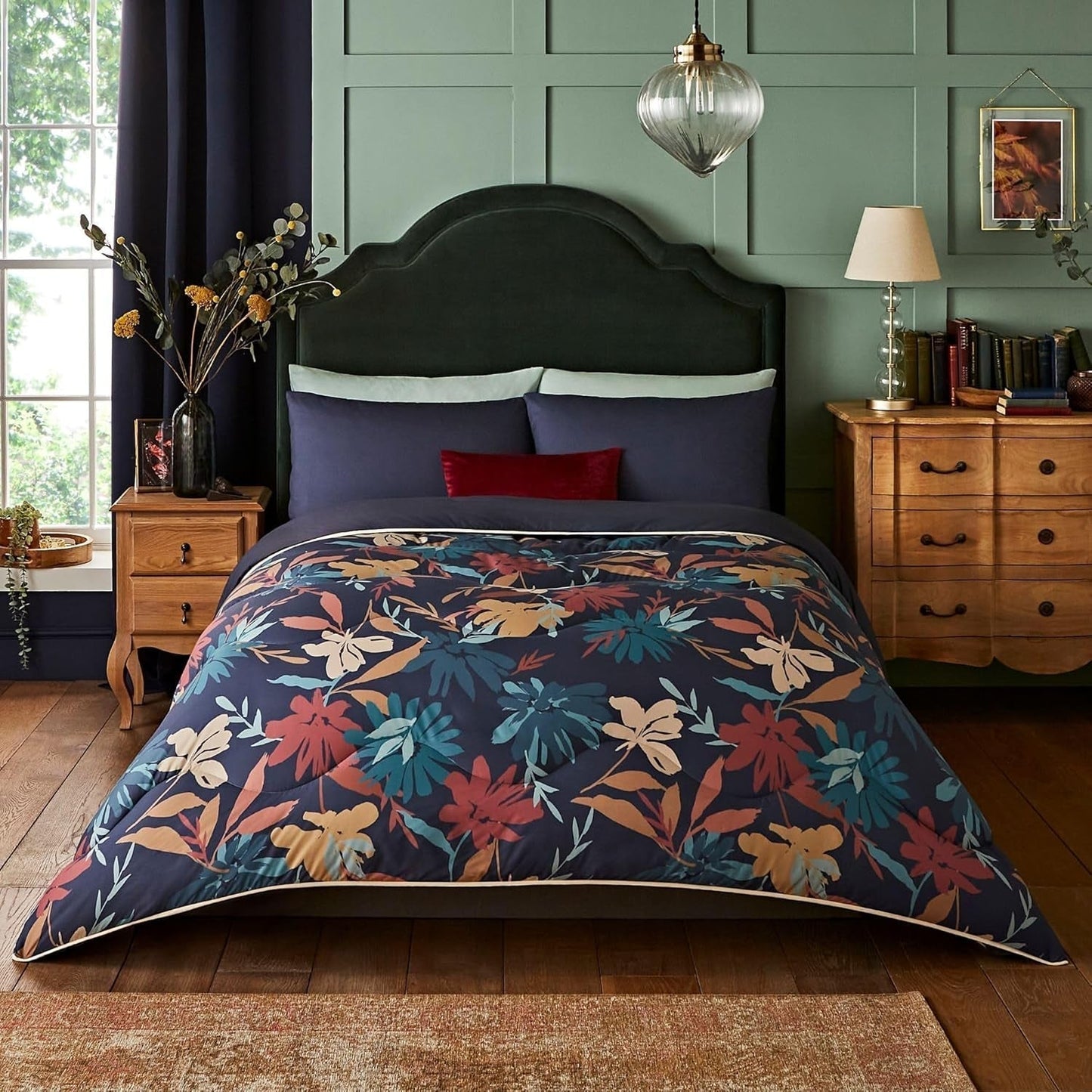 Night Lark Cozy Sherpa Fleece deken, klassieke rode tartan, 9 Tog, luxueus, pluizig, dik en omkeerbaar, perfect voor bank, bed, bank, bank. Hypoallergeen, wasbaar in de machine. Afmetingen: bedden en dekbedden Night Lark Autumn Flowers Eenpersoonsbed