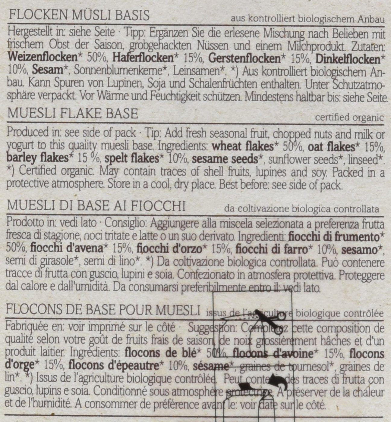 Verival Vlokken Muesli Basis - Biologisch, 6 Pak (6 x 1 kg)