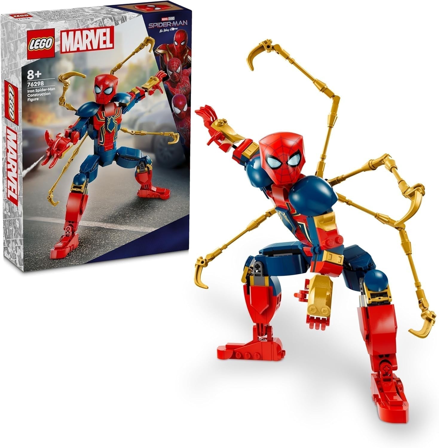 LEGO Marvel Iron Spider-Man bouwstenen Superheldenactiespeelgoed voor kinderen vanaf 8 jaar Jongens en meisjes Harnasset Bouwbaar model Avengers Cadeau-idee voor Marvel-filmfans 76298 Bouwsets Bekijk de LEGO-Store standaardtitel