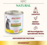 Almo Nature HFC Natural - Natvoer voor volwassen katten - Kipfilet - 280g, verpakking van 12