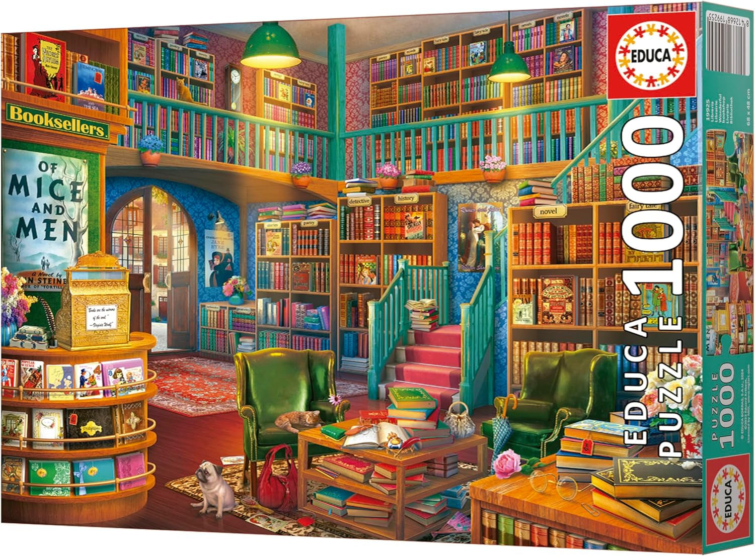 Educa - Puzzel van 1000 stukjes voor volwassenen | Bibliotheek. Afmetingen: 68 X 48 cm. Inclusief Fixpuzzel puzzellijm. 14 jaar lang (19925) Puzzle Naty Shop