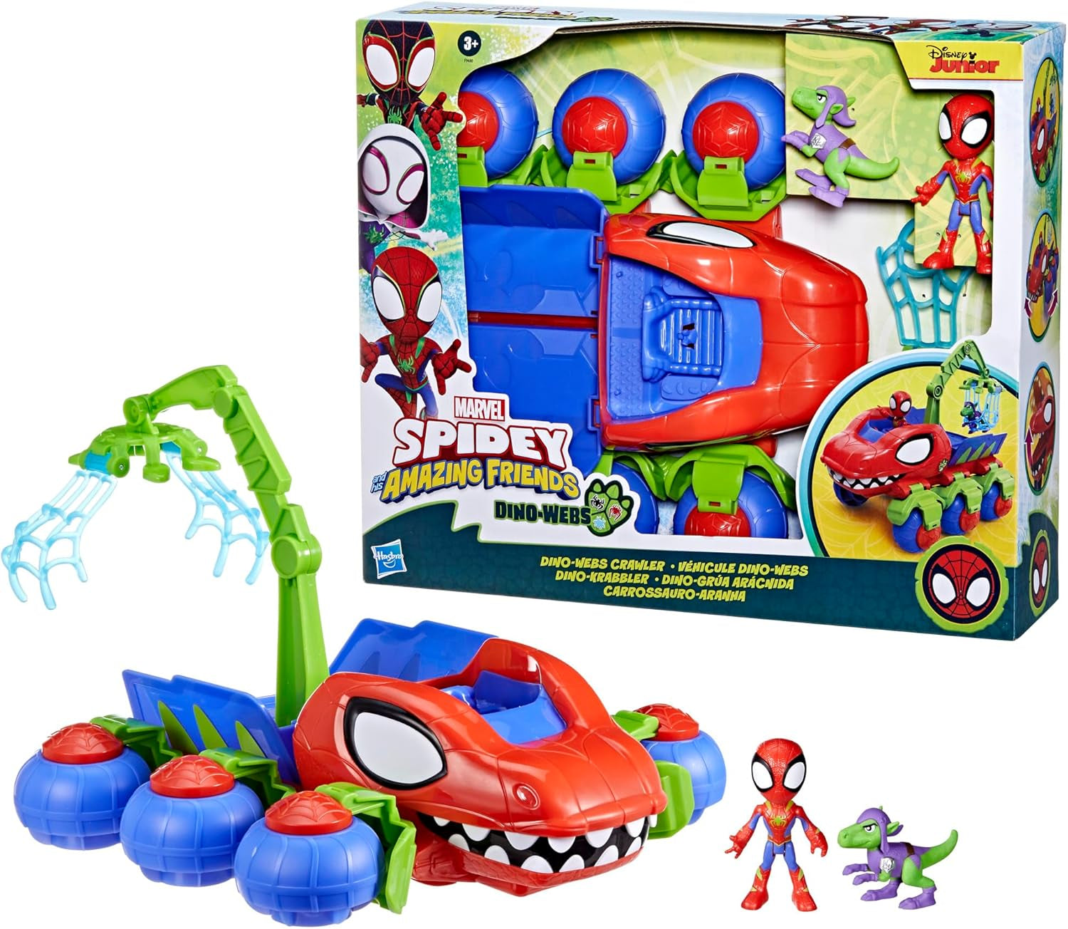 Marvel Spidey en zijn supervrienden Dino Crawler superheldenspeelset met Spidey- en Dino-figuren en transportspeelgoed voor kinderen vanaf 3 jaar Actiefiguren Naty Shop
