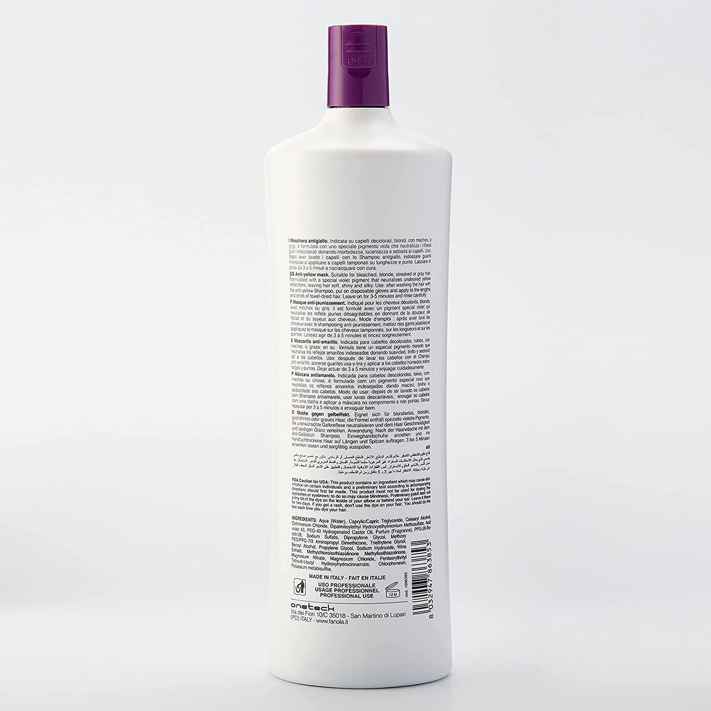 Fanola No Yellow Mask - verzorgende behandeling, 1 liter Naty Shop haarmasker