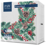 PAW - Airlaid servetten (40 x 40 cm) I 50 stuks I Perfect voor Kerstmis, winter en feestdagen I Kerstavond tafeldecoraties I Airlaid stofachtige servetten Wintertakken I Wintertakken