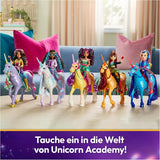 Wildstar Unicorn van Unicorn Academy - 28 cm grote originele Sophia eenhoorn uit de Netflix-serie met echte manen en staart, afneembaar hoofdstel, zadel en borstel, voor kinderen vanaf 4 jaar